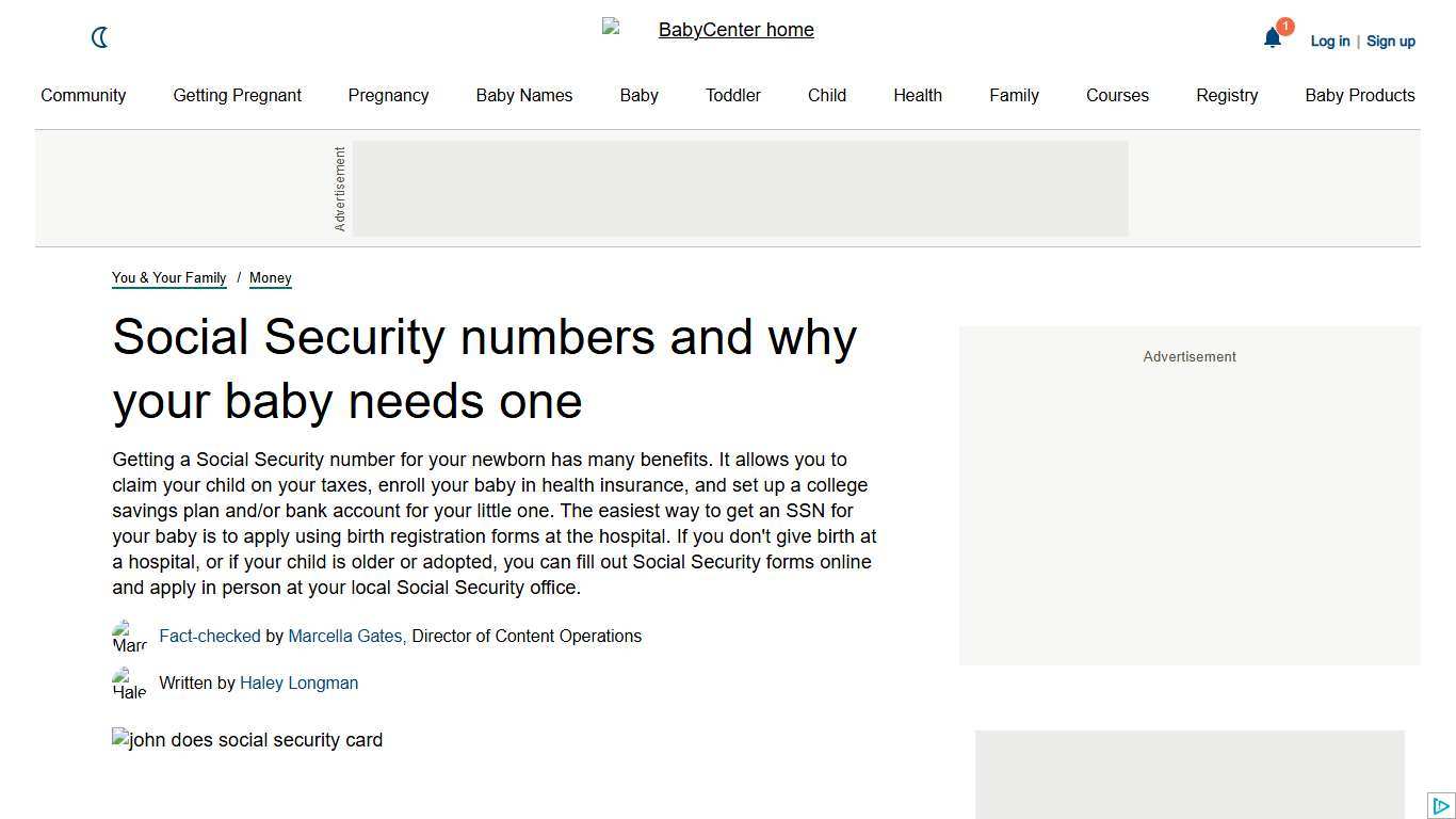 How to get a social security card for a newborn BabyCenter